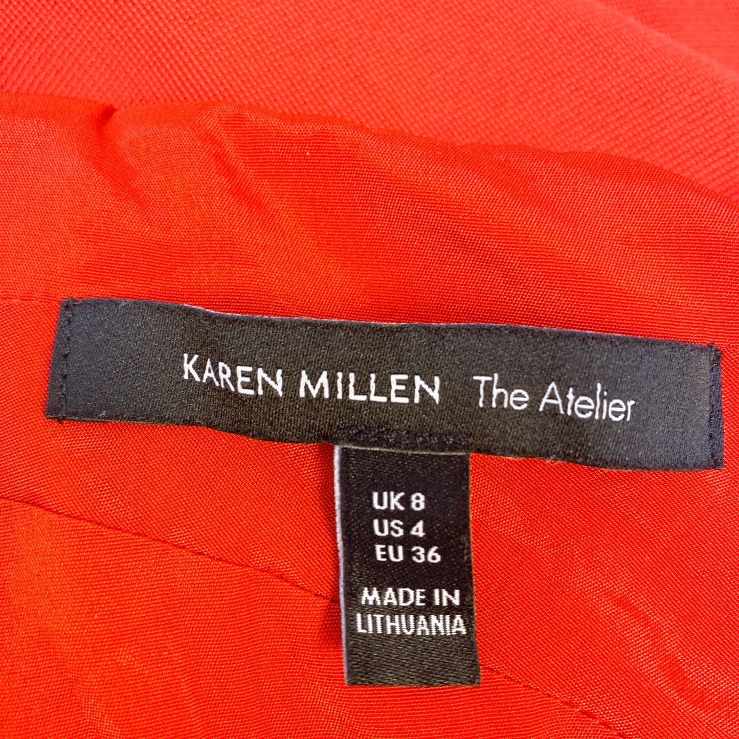 Karen Millen Red Bodycon Dress With Black Straps US Size 4 Viscose/Elastane