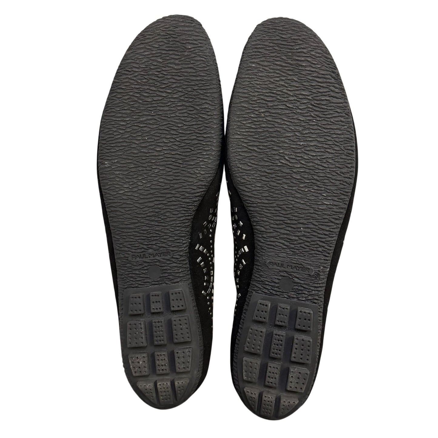 Paul Mayer Ladies Black Flats With Silver Ballet Style Shoes 8