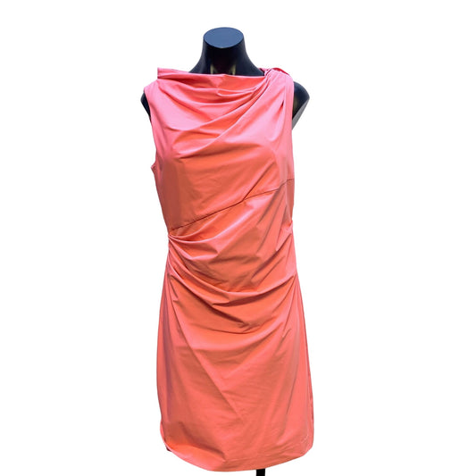 Diane Von Furstenberg Coral Ruched Sleeveless Dress 10