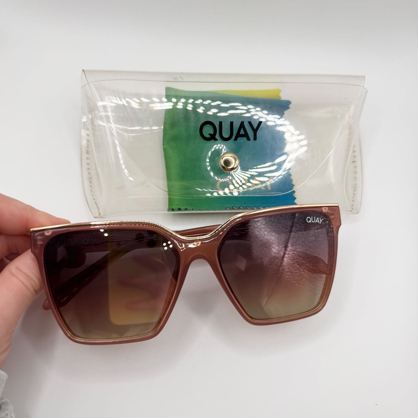 Level Up Quay Sunglasses Oversized Square Chocolate Frame