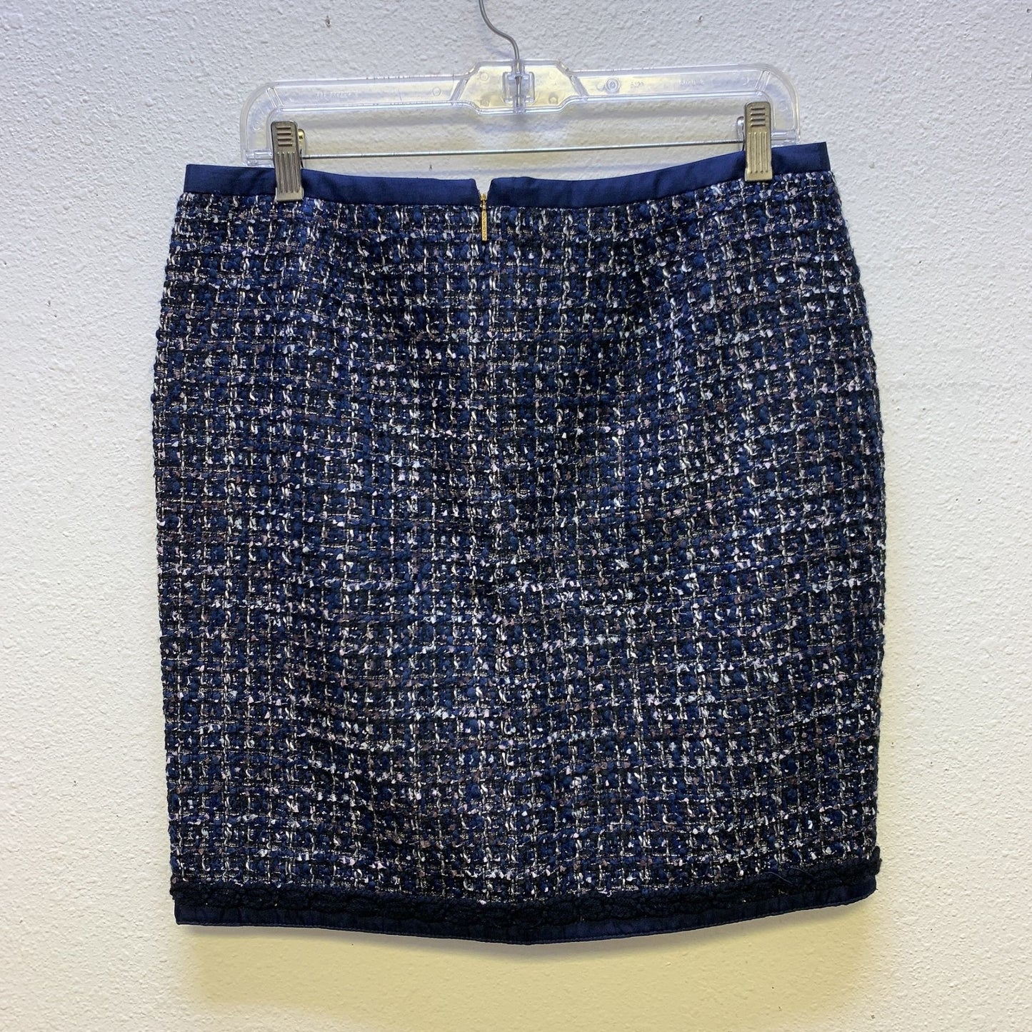 Tory Burch Women's Navy Tweed Pencil Skirt Size 10 Wool Acrylic
