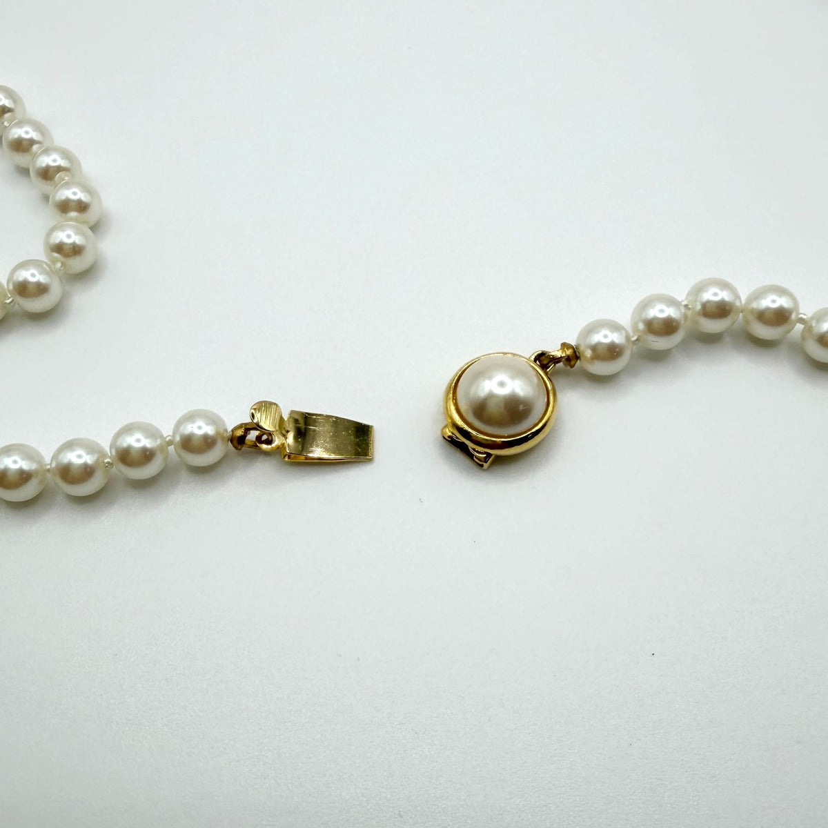Carolee White Glass Pearl Necklace With Gold-Tone