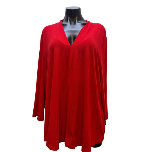 Alembika Red Long Sleeve Top Viscose Blend L
