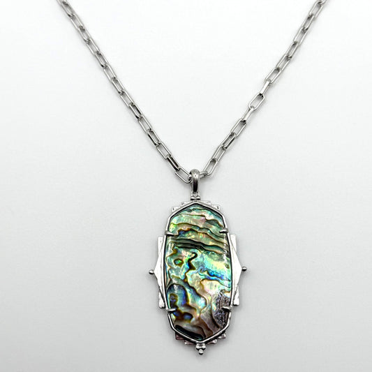 Kendra Scott Abalone Pendant Necklace In Silver-Tone