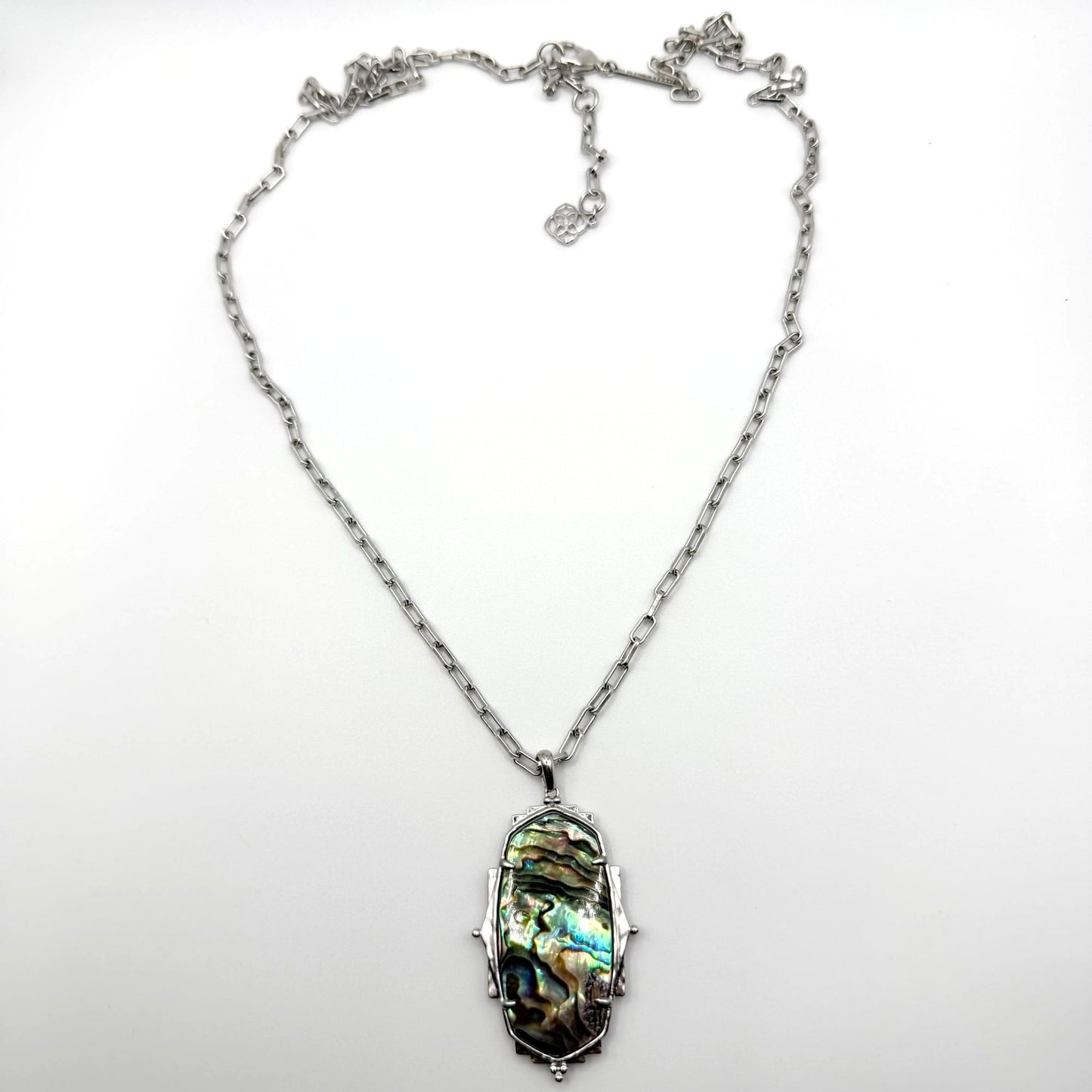 Kendra Scott Abalone Pendant Necklace In Silver-Tone