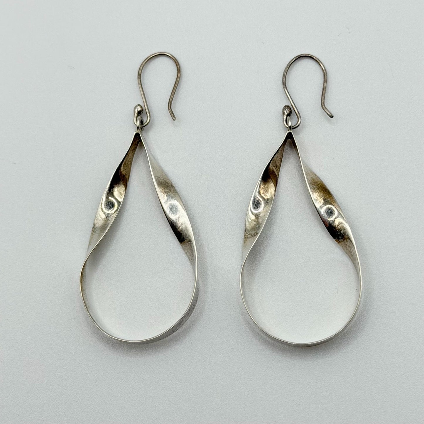 Hob Mexico 925 Sterling Silver Twisted Drop Earrings