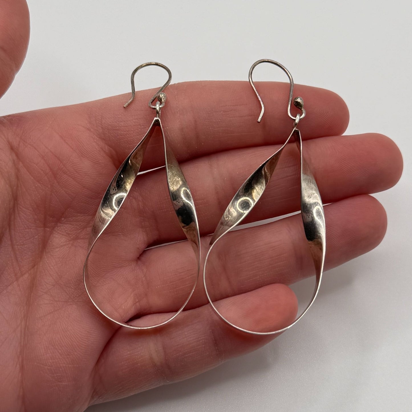 Hob Mexico 925 Sterling Silver Twisted Drop Earrings
