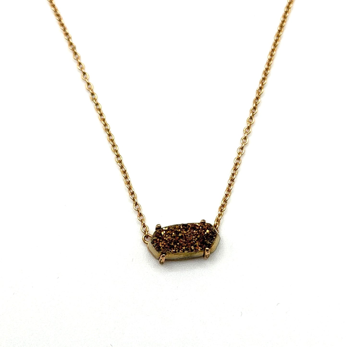 Kendra Scott Elisa Gold Drusy Pendant Necklace With Adjustable Chain