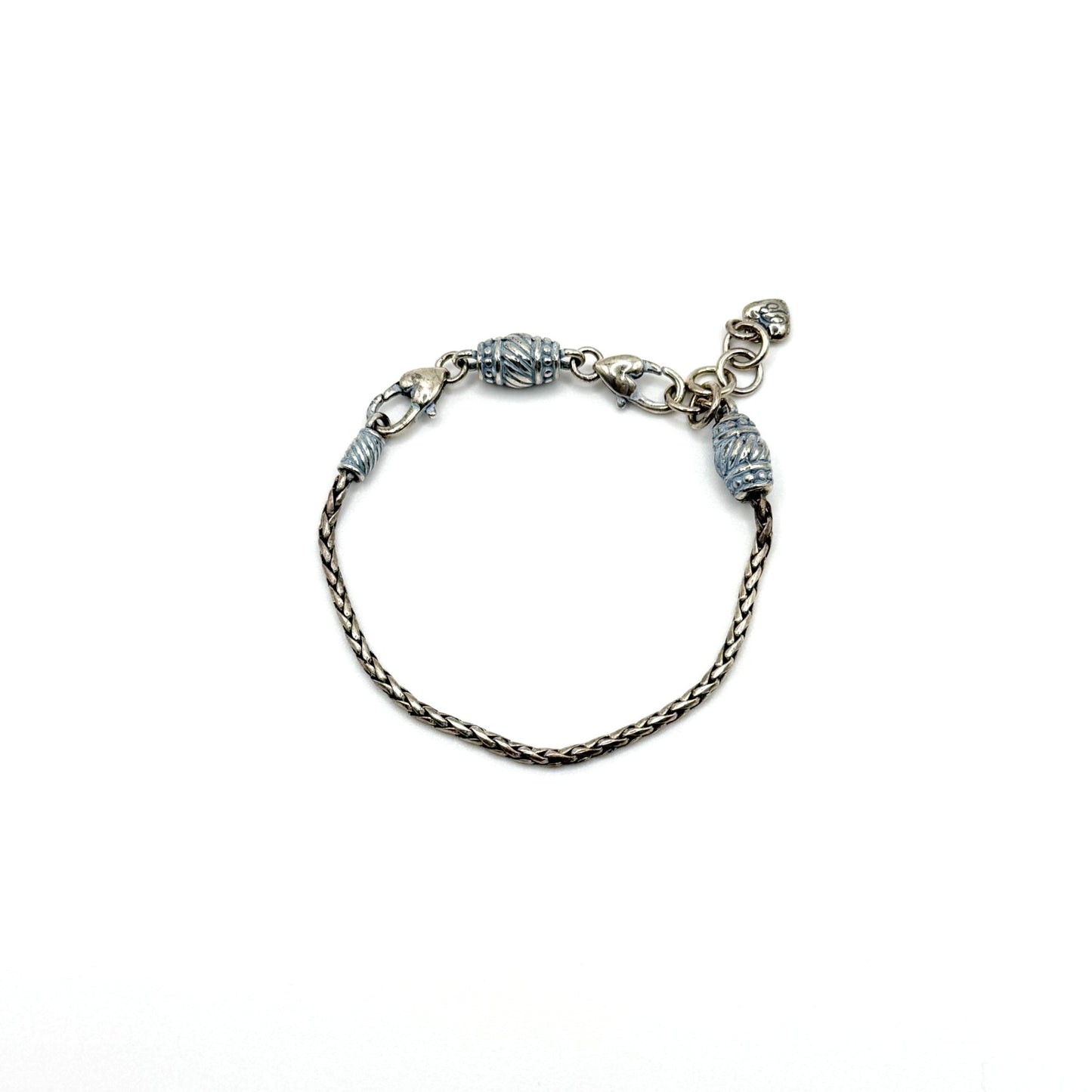 Brighton Barrel Slide Bracelet Silver-Tone And Heart Charm