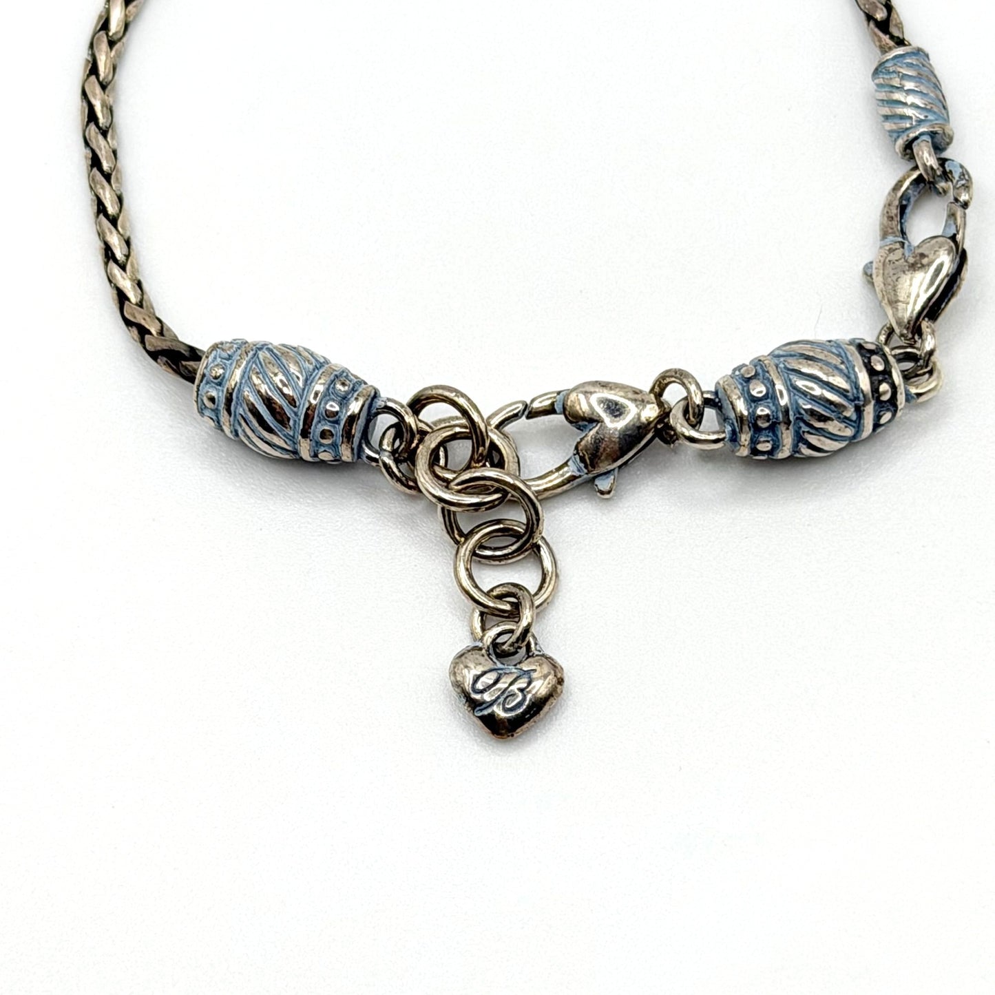 Brighton Barrel Slide Bracelet Silver-Tone And Heart Charm