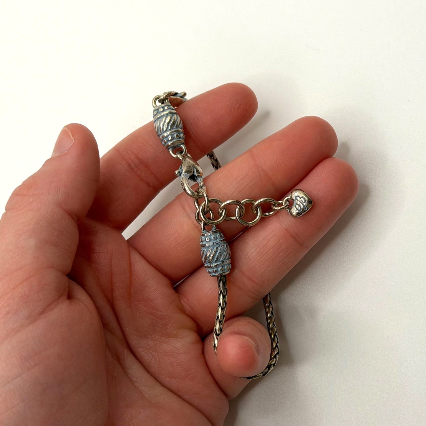 Brighton Barrel Slide Bracelet Silver-Tone And Heart Charm