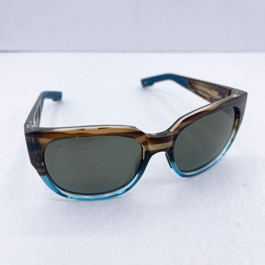 Costa del Mar Water Woman Brown Blue Ombre Square Shape Sunglasses Shades Medium