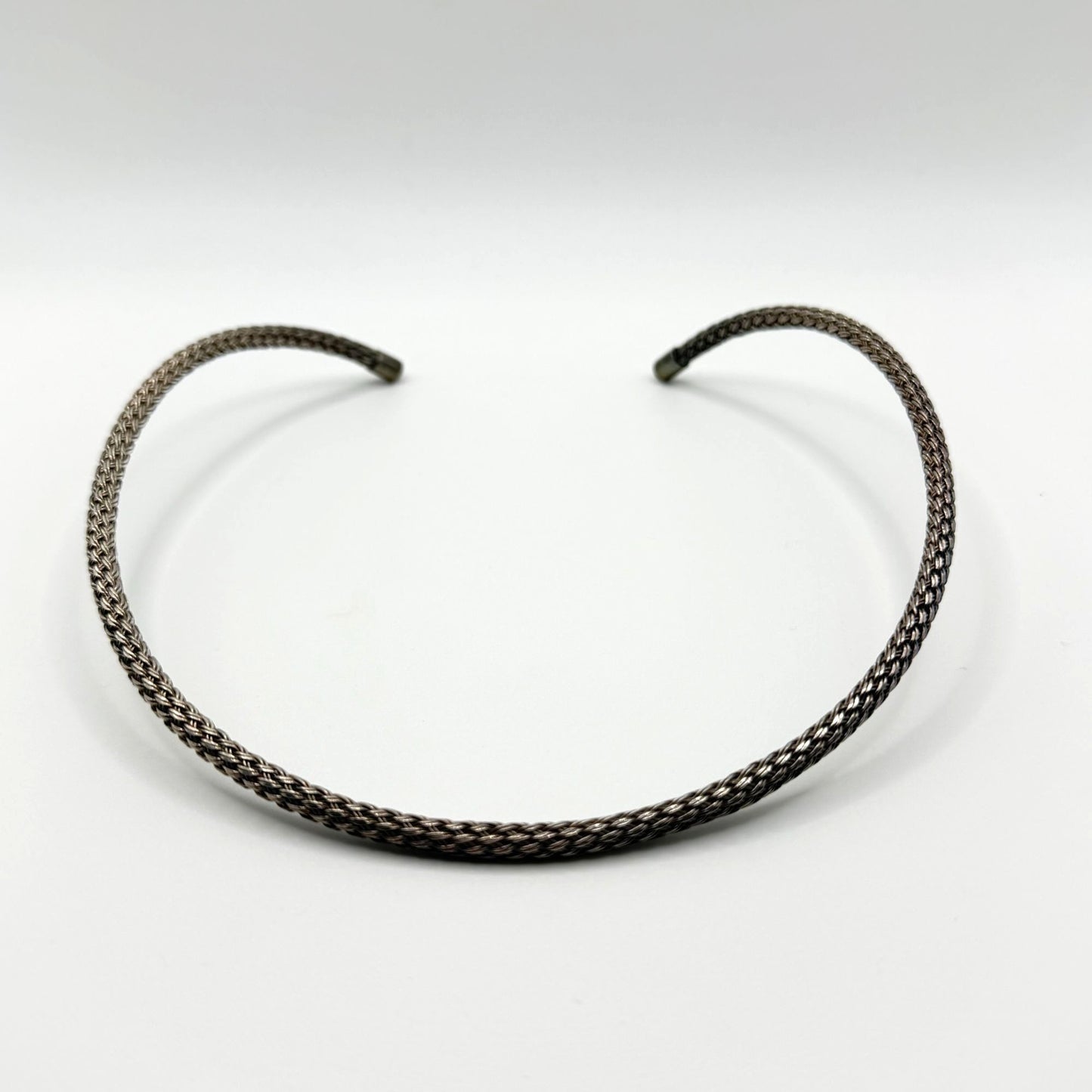Vintage Sterling Silver Rope Chain Choker Necklace