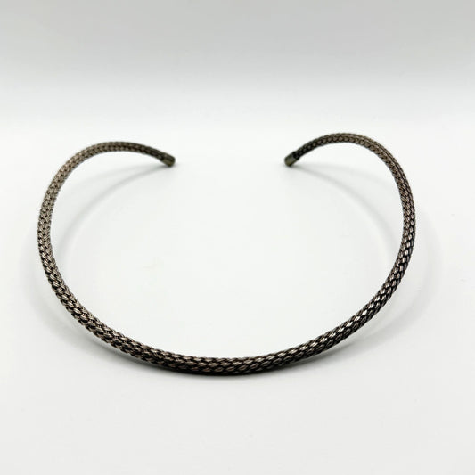 Vintage Sterling Silver Rope Chain Choker Necklace
