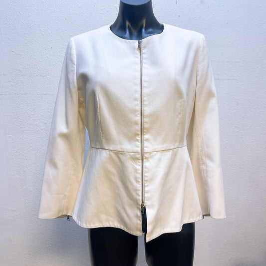 Max Mara Ivory Zip Front Blazer/Jacket Size 12/42