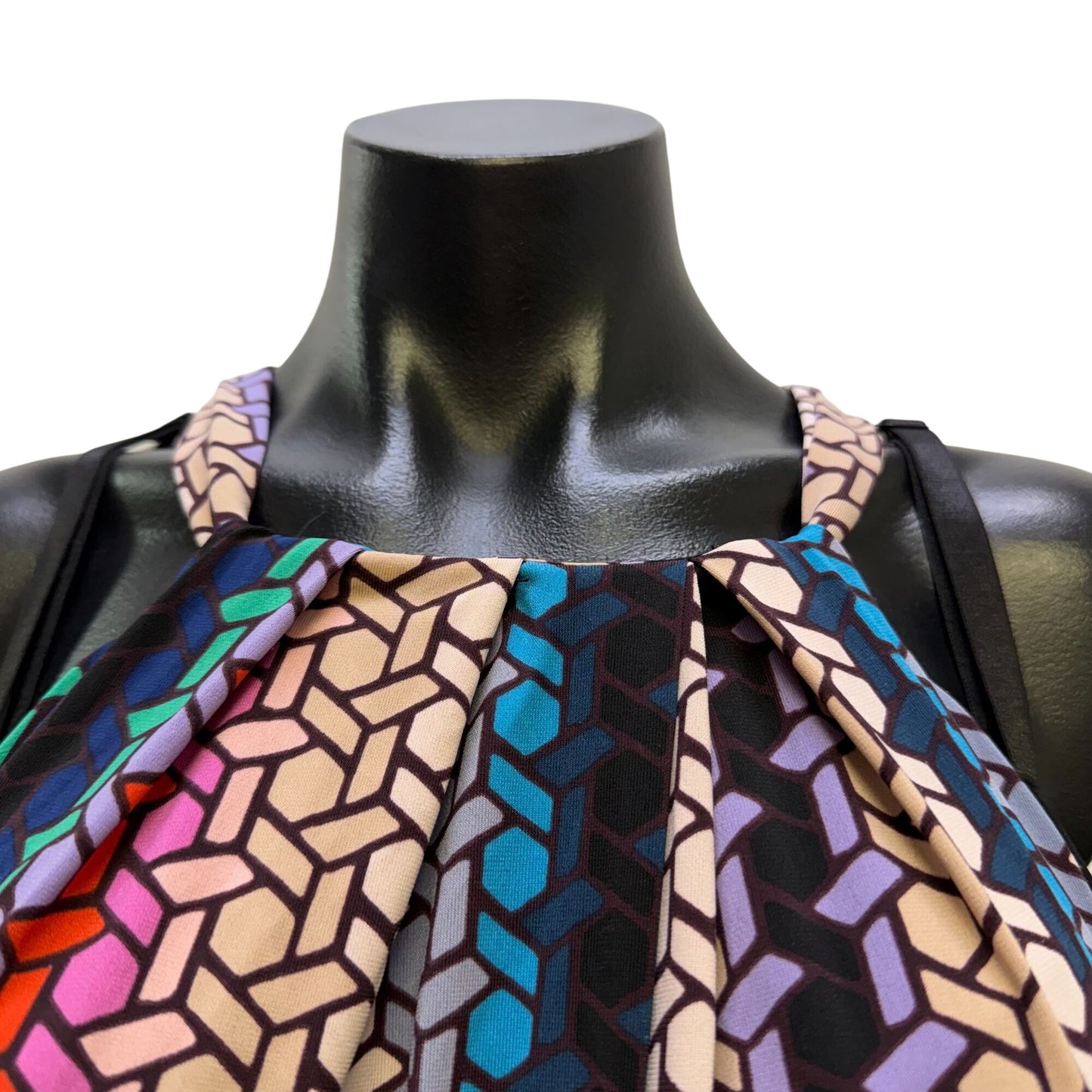 Trina Turk Multi-Color Geometric Print Halter Blouse XL