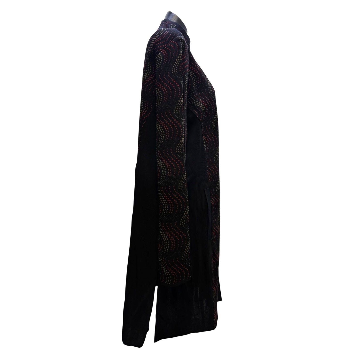 Misook Knit Print Coat Black & Red 1X