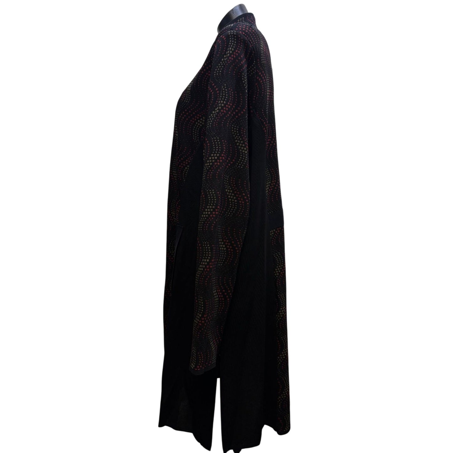 Misook Knit Print Coat Black & Red 1X