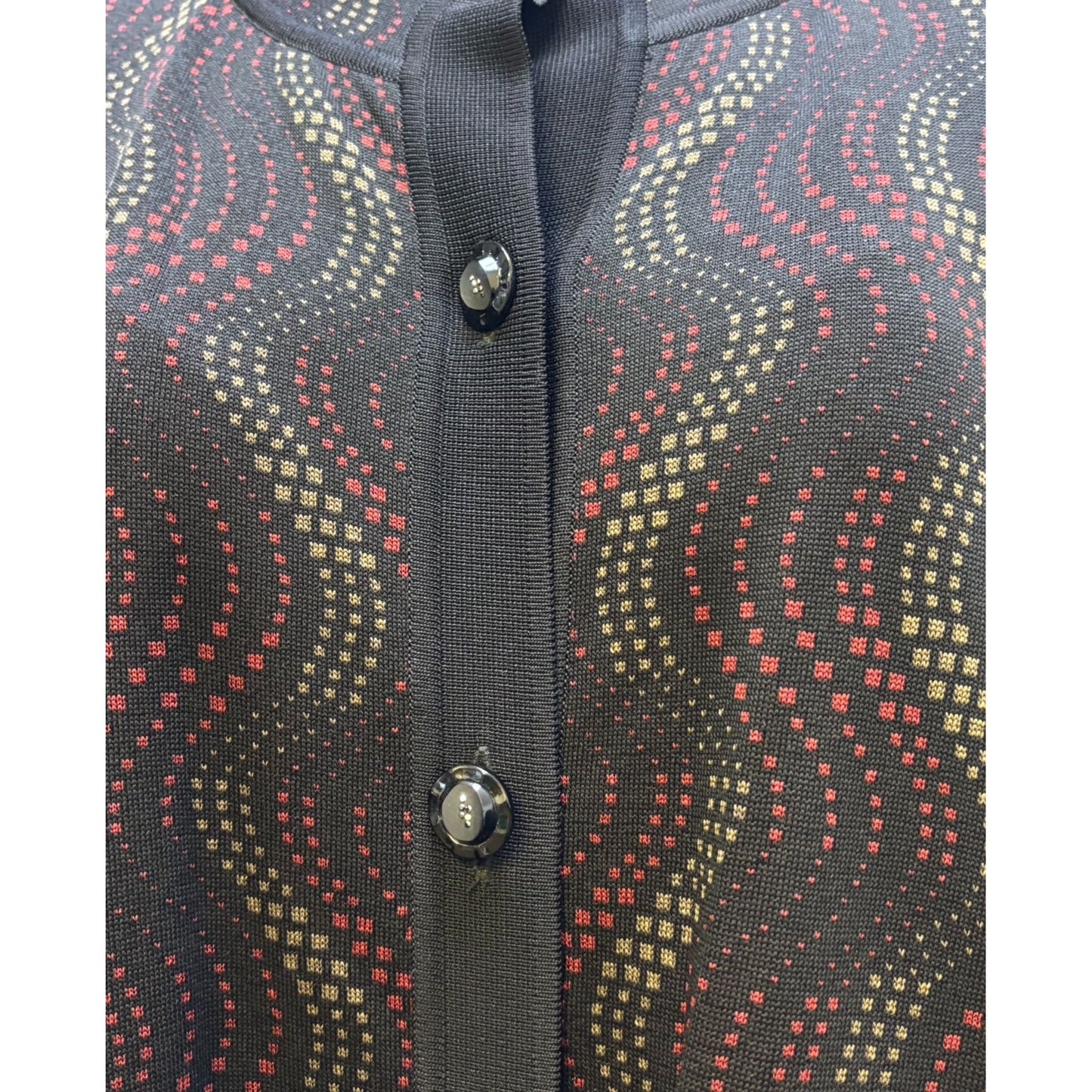 Misook Knit Print Coat Black & Red 1X