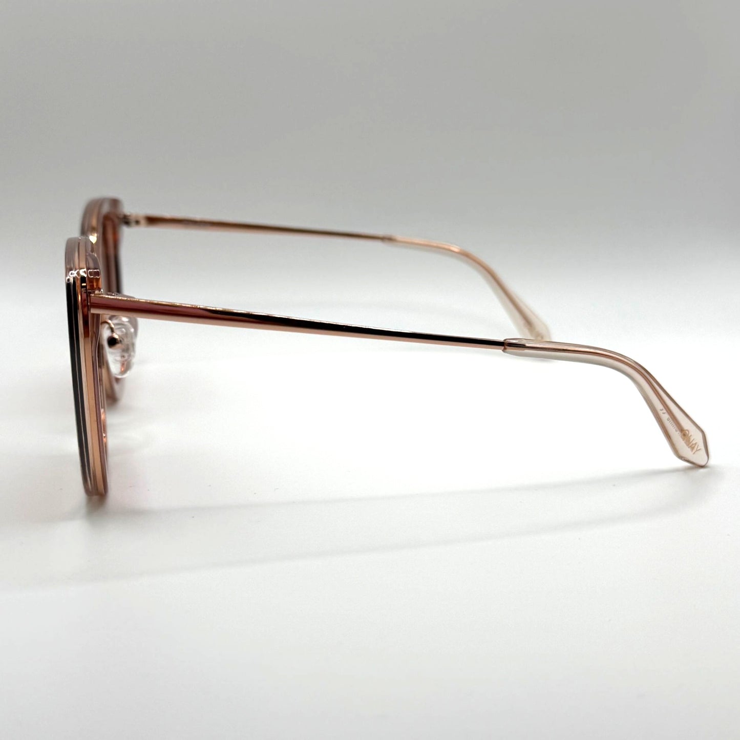 Quay Gradient Oversized Sunglasses With Rose Gold Frame & Case