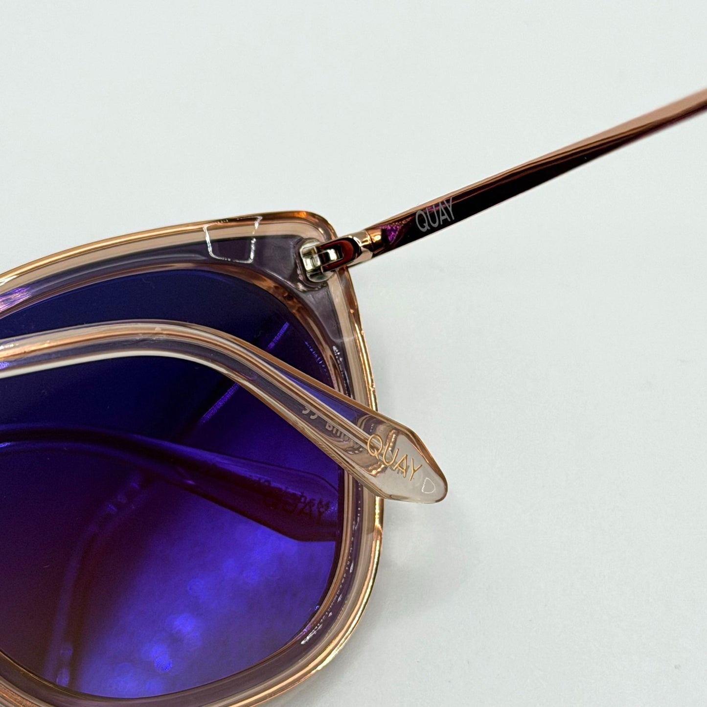 Quay Gradient Oversized Sunglasses With Rose Gold Frame & Case
