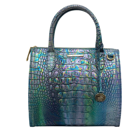 Brahmin Caroline Blue Topaz Leather Satchel Bag
