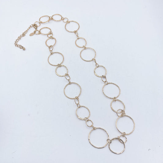 Chico's Gold Ring Link Necklace Long