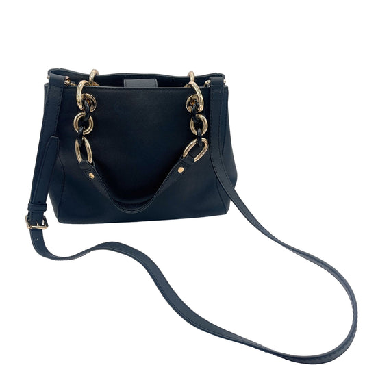 Michael Kors Black Cynthia North South Saffiano Leather Satchel Handbag Size Small