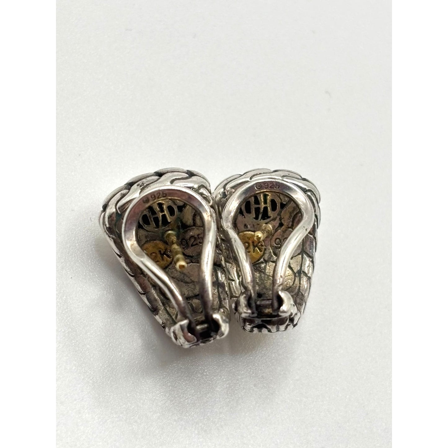 John Hardy 22K & Sterling Silver Braided Clip-On Earrings