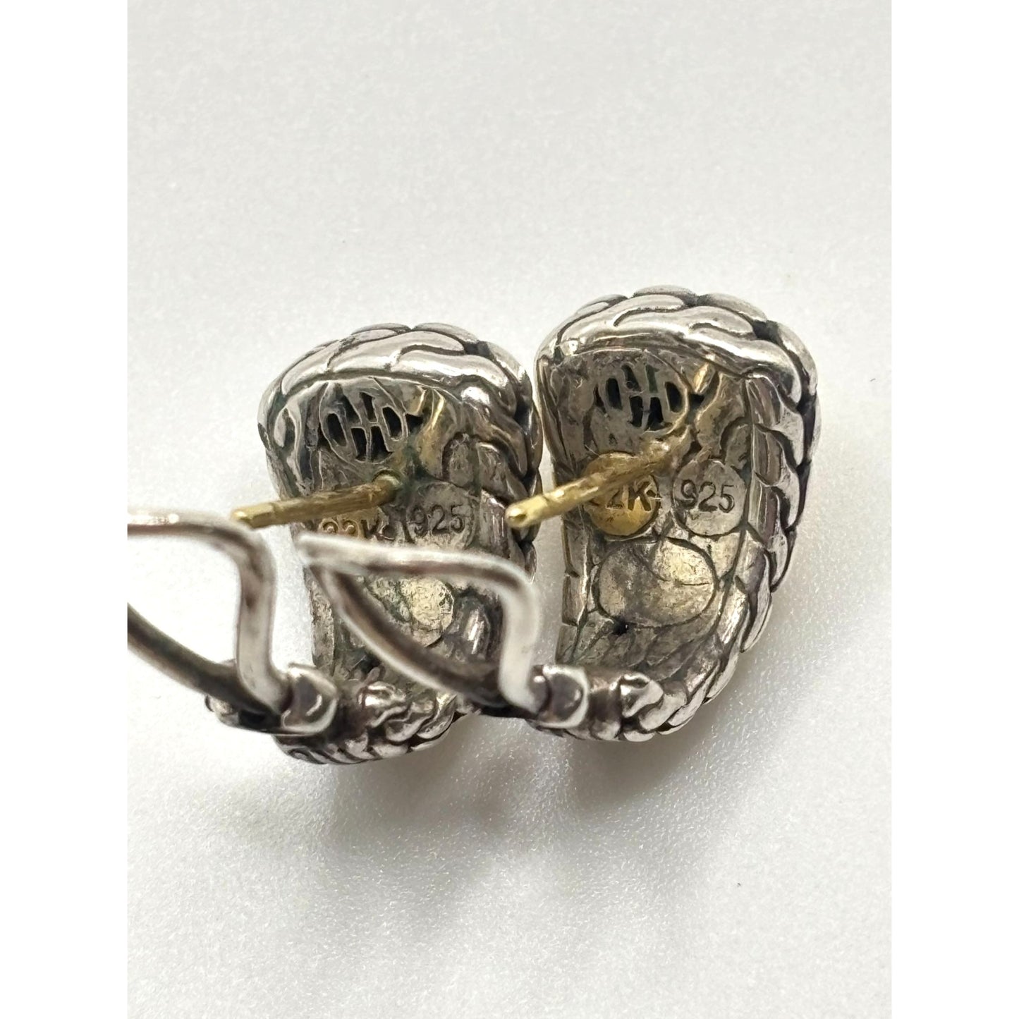 John Hardy 22K & Sterling Silver Braided Clip-On Earrings