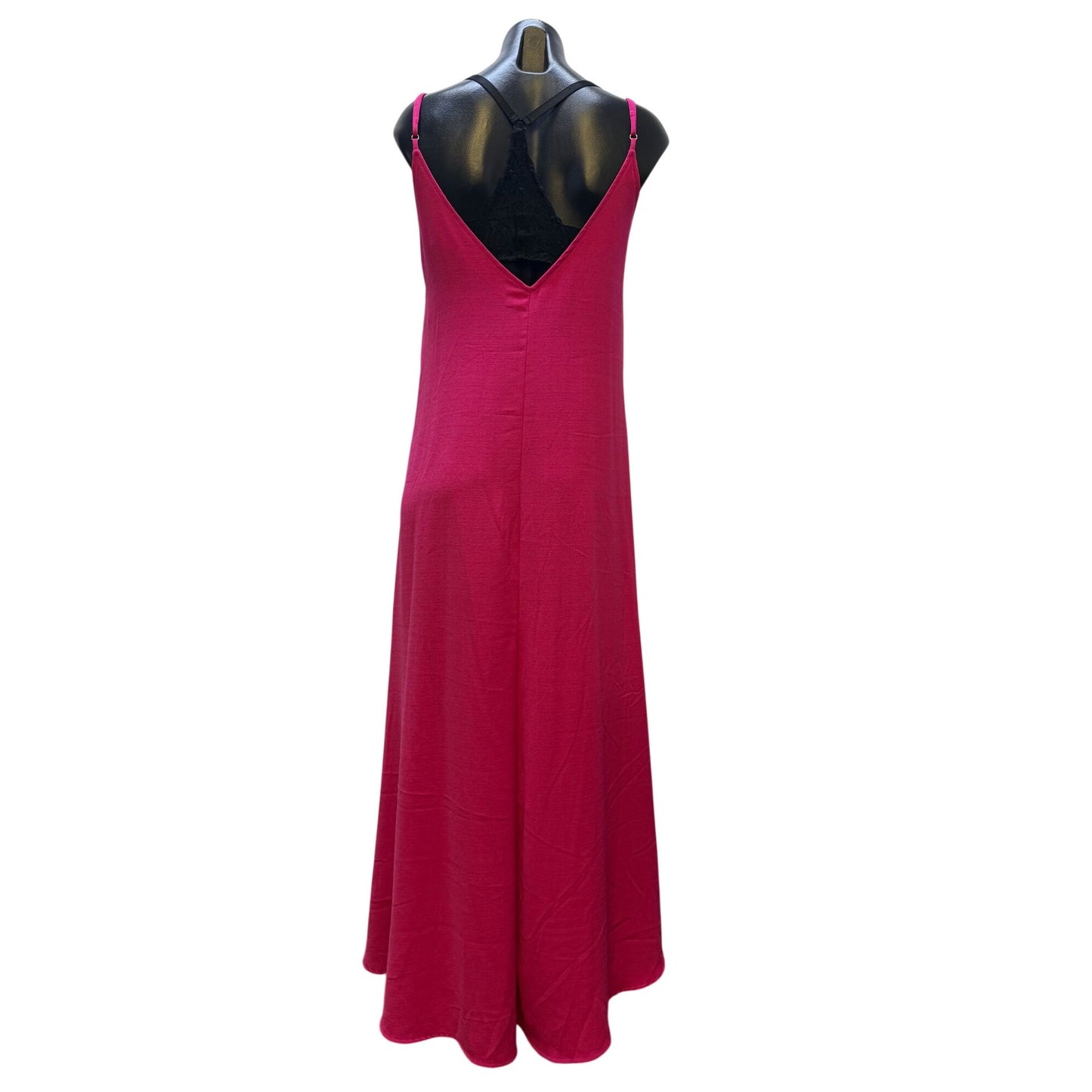 NWT Lulu's Hilo Pink Asymmetrical Slip Dress Adjustable Straps Small