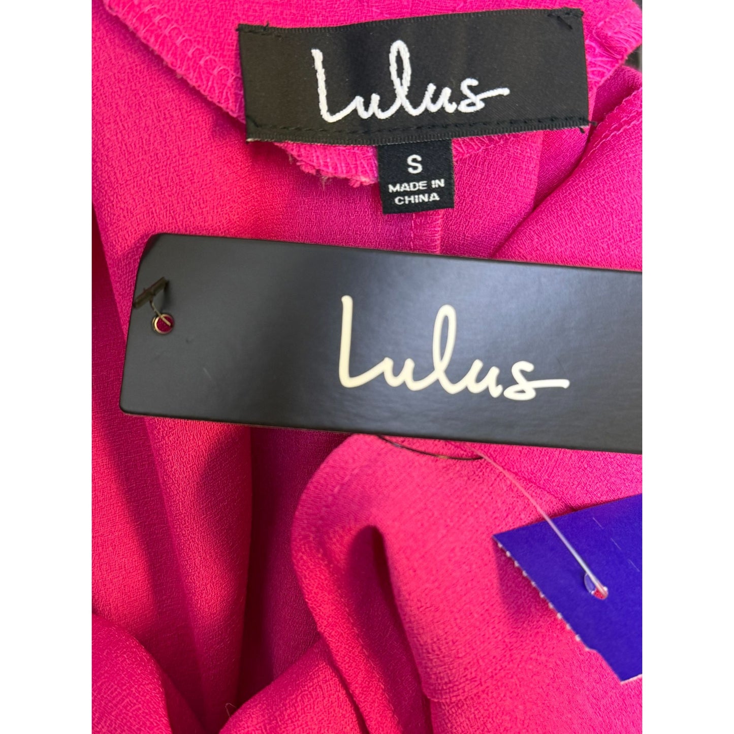 NWT Lulu's Hilo Pink Asymmetrical Slip Dress Adjustable Straps Small