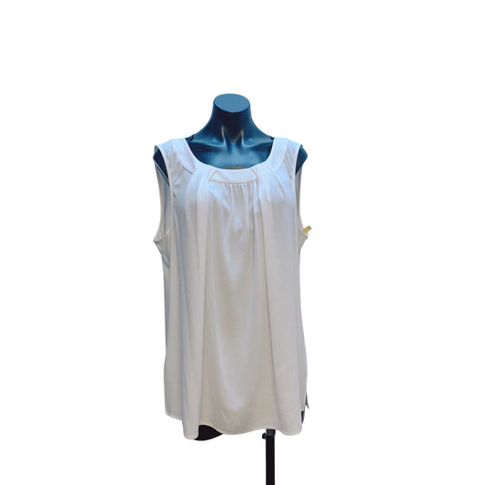 NWT St. John Collection White Sleeveless Blouse XL