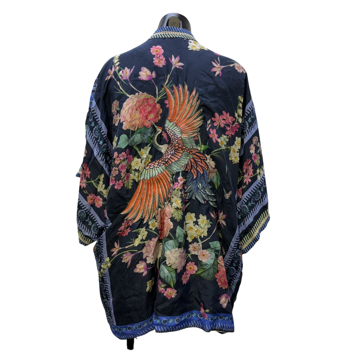 Johnny Was Floral Embroidered Kimono Cardigan Multi-Color S