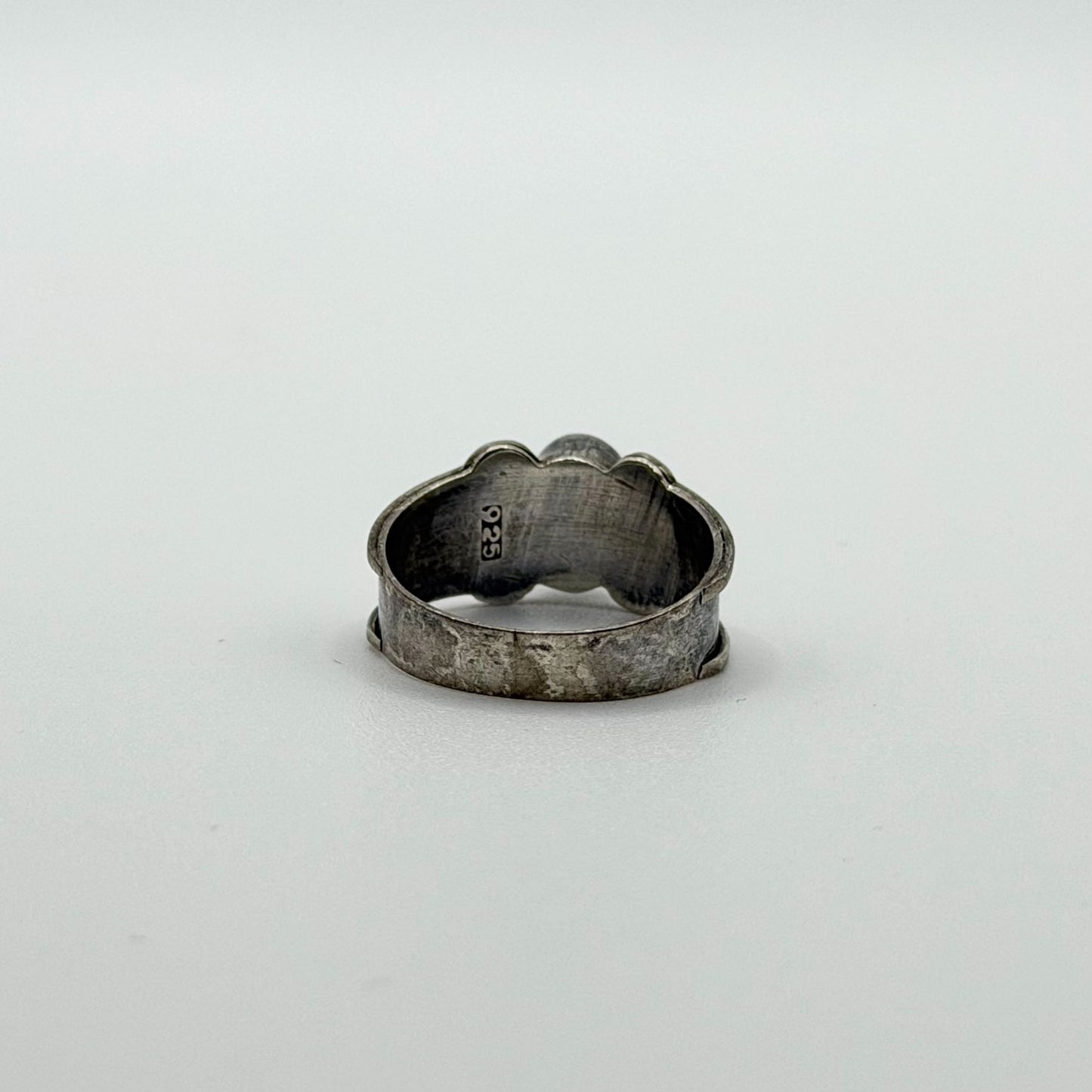925 Sterling Silver Black Onyx Ring With Modernist Design