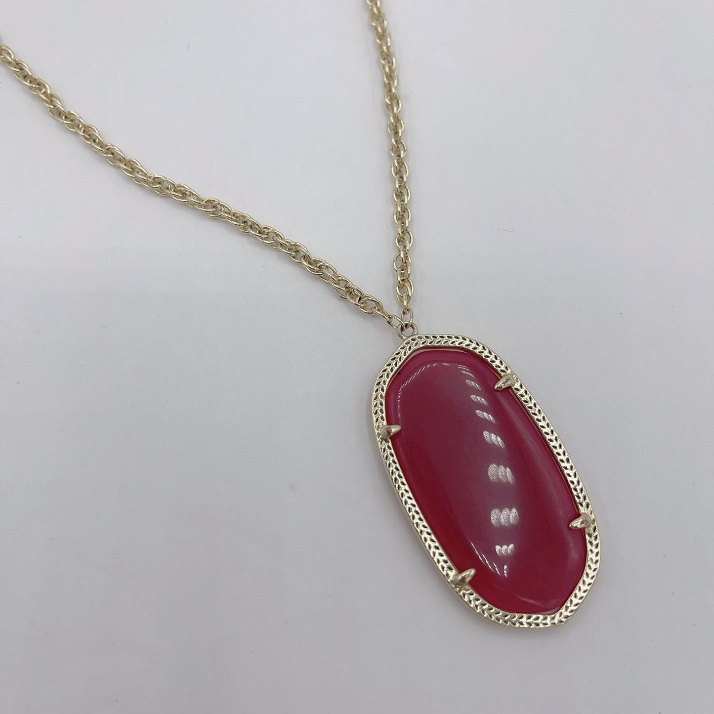 Kendra Scott Red Oval Stone Short Necklace