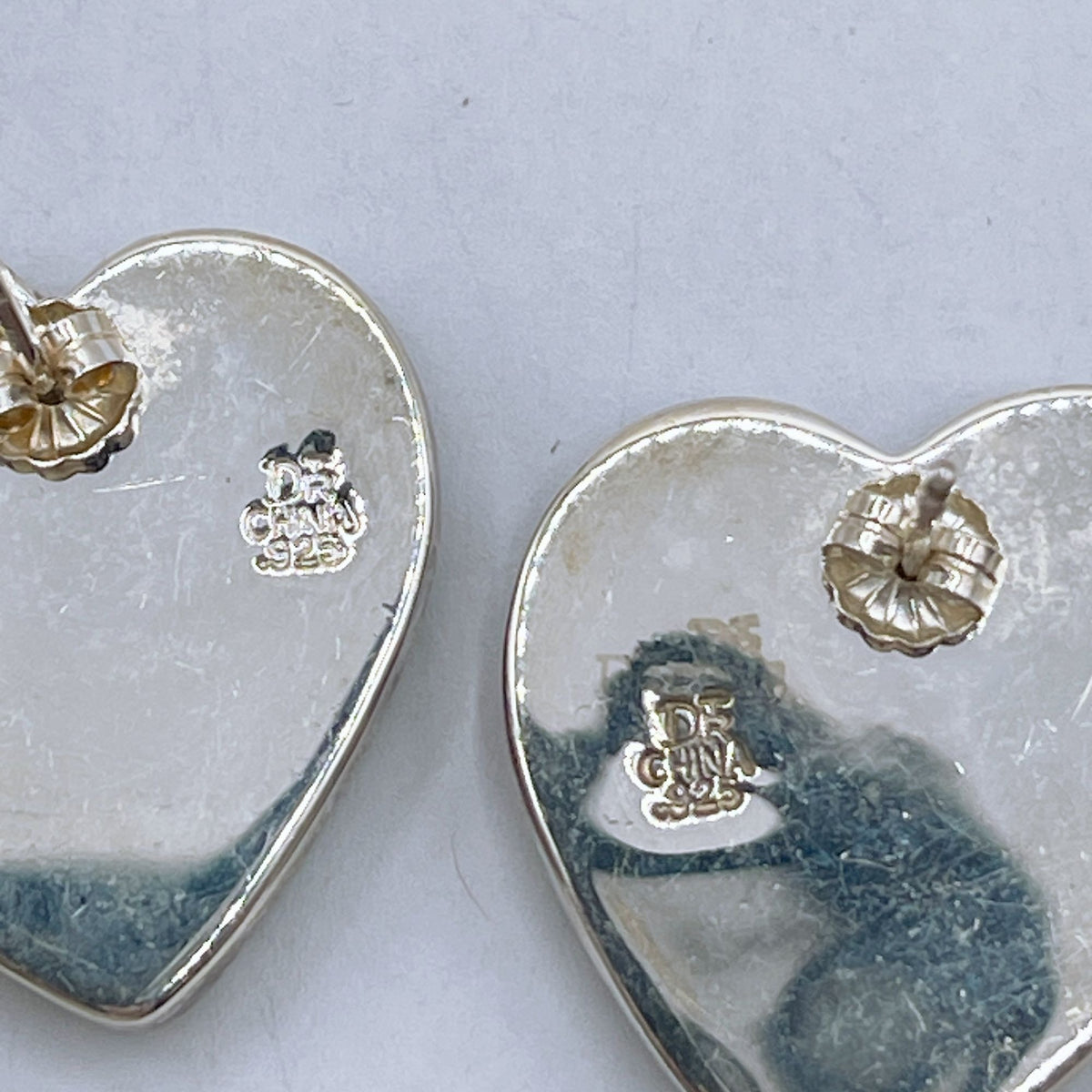 Jay King DTR Mine Finds 925 Sterling Silver Malachite & MOP Heart Post Earrings