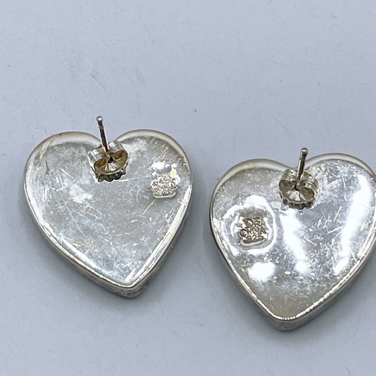 Jay King DTR Mine Finds 925 Sterling Silver Malachite & MOP Heart Post Earrings