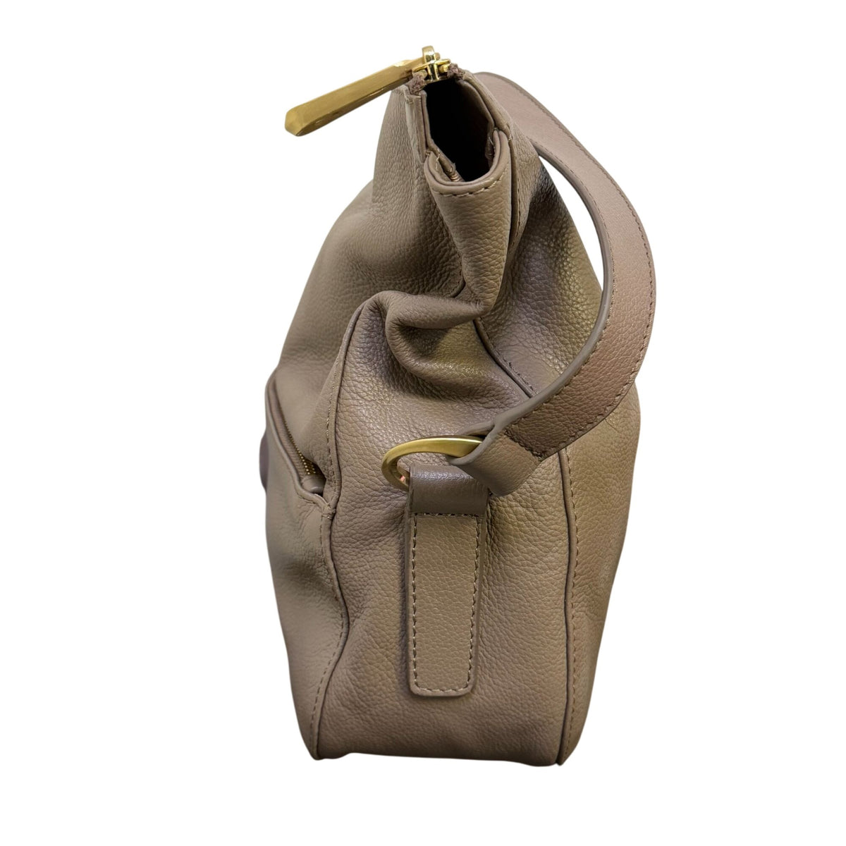 Antonio Melani Brown Leather Shoulder Bag With Adjustable Strap