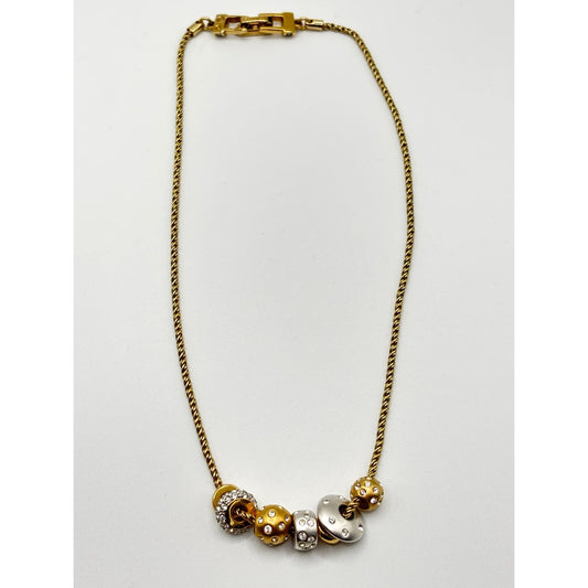 Vintage Swarovski Kauri Crystal Slider Charm Necklace