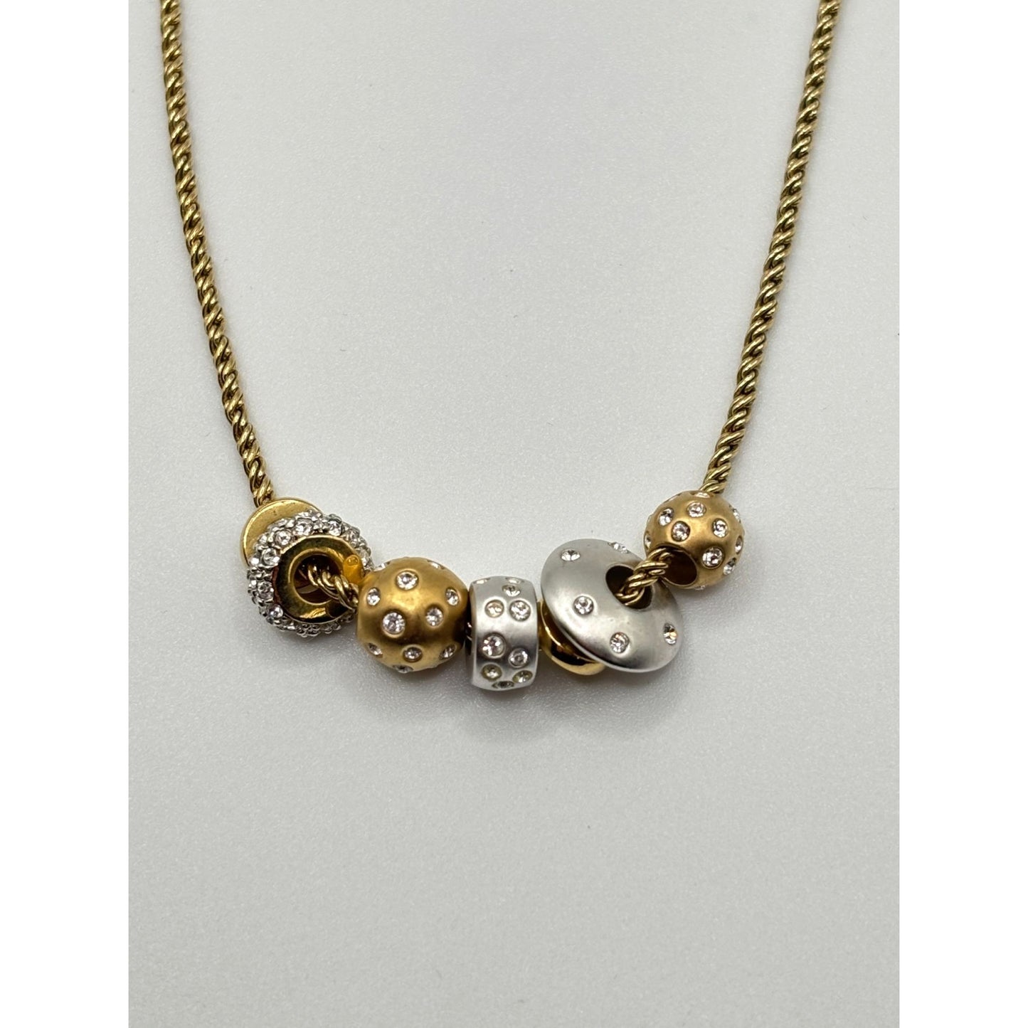 Vintage Swarovski Kauri Crystal Slider Charm Necklace