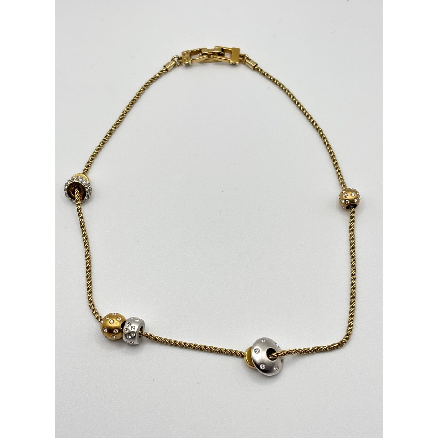 Vintage Swarovski Kauri Crystal Slider Charm Necklace