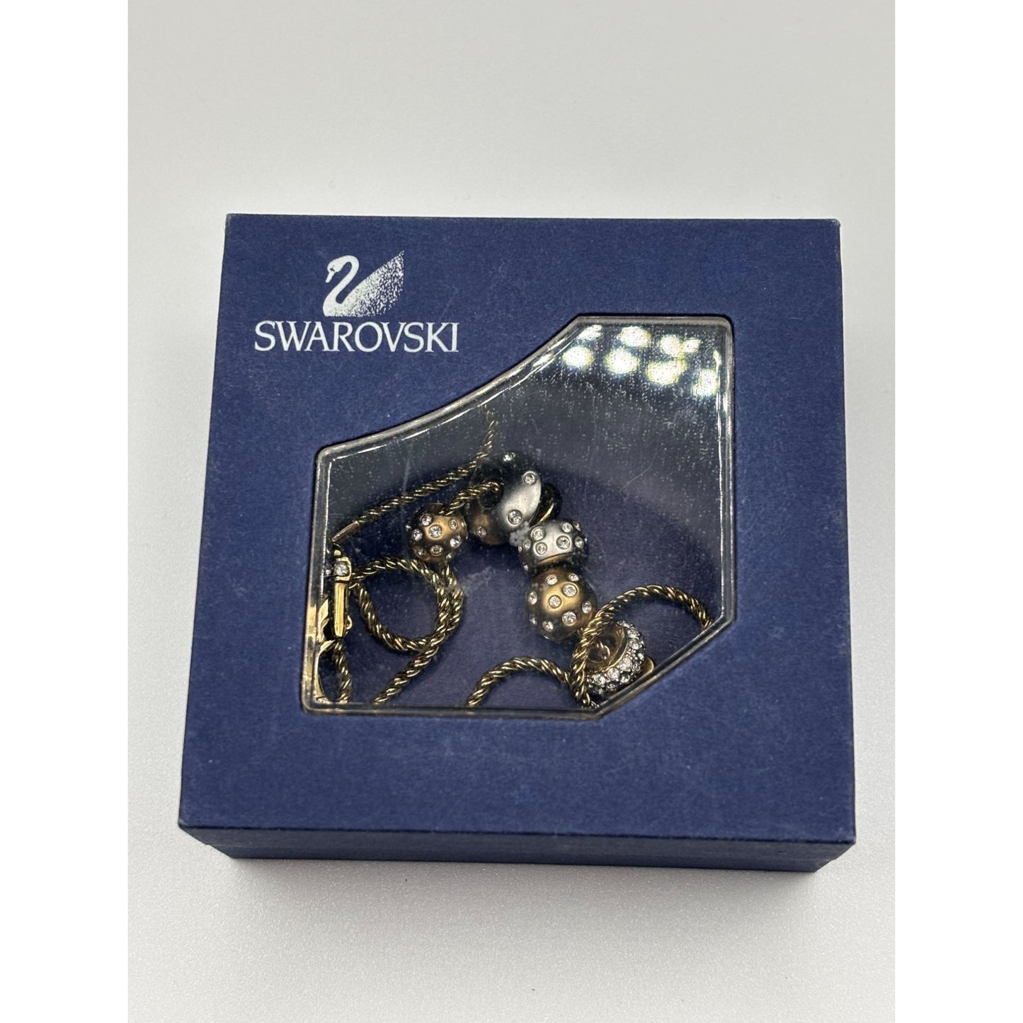 Vintage Swarovski Kauri Crystal Slider Charm Necklace