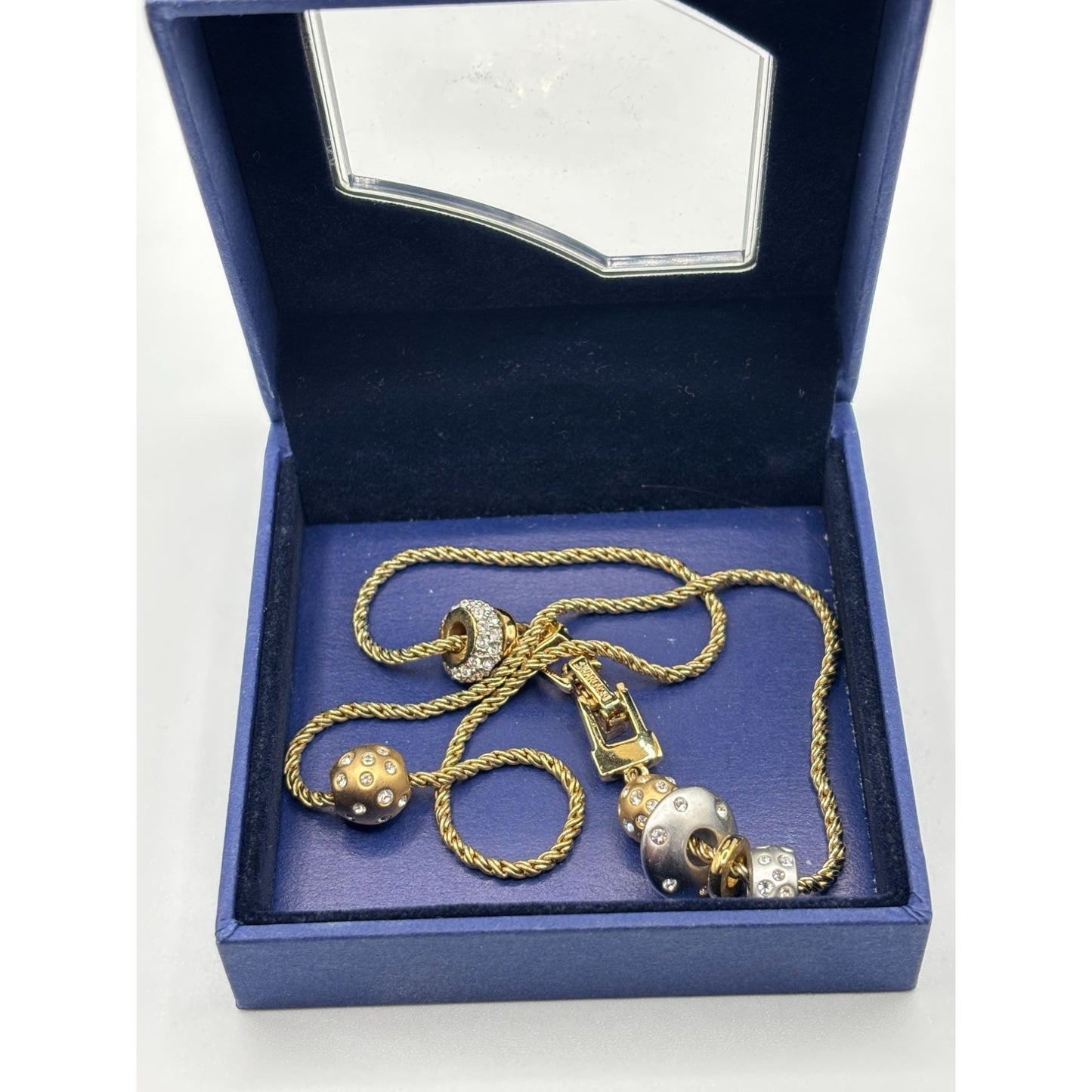 Vintage Swarovski Kauri Crystal Slider Charm Necklace