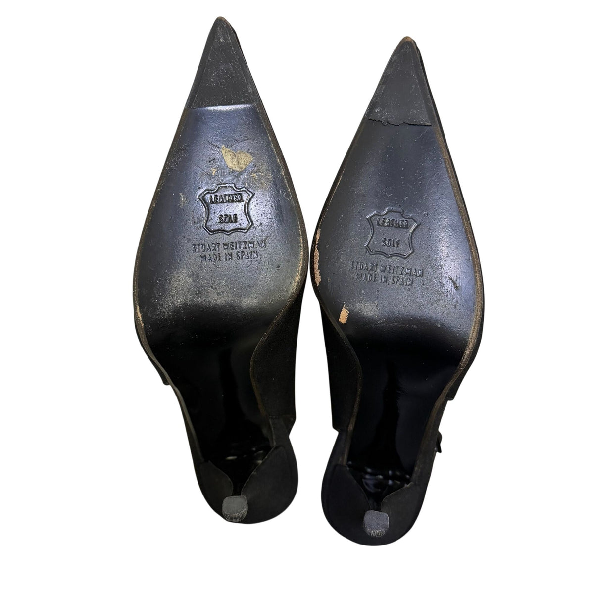 Stuart Weitzman Oracle Black Peau Slingback Heels 5.5