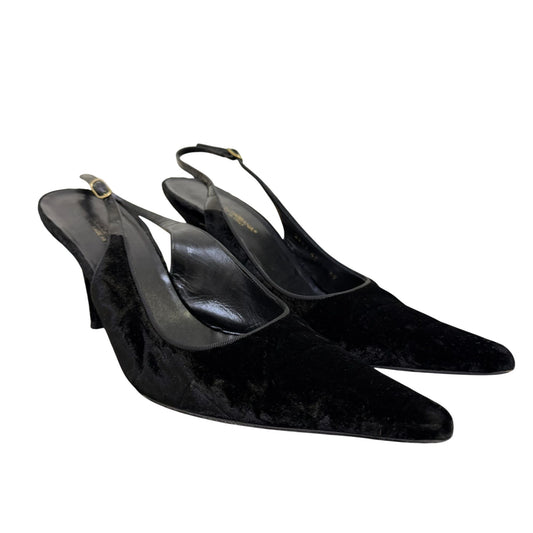Dolce & Gabbana Black Velvet Slingback Heels Size 8.5/39