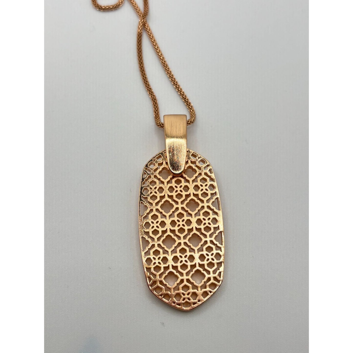 Kendra Scott Filigree Pendant Necklace - Rose Gold Tone