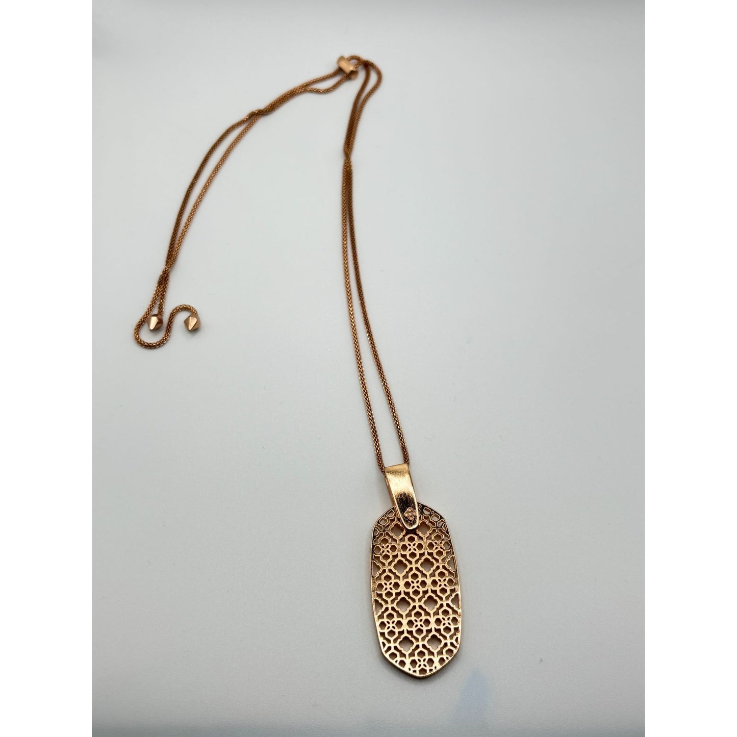 Kendra Scott Filigree Pendant Necklace - Rose Gold Tone