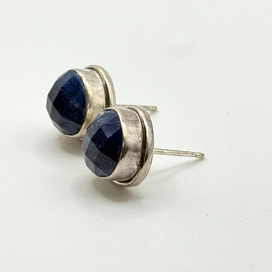 Sterling Silver & Blue Lapis Stone Earrings 925