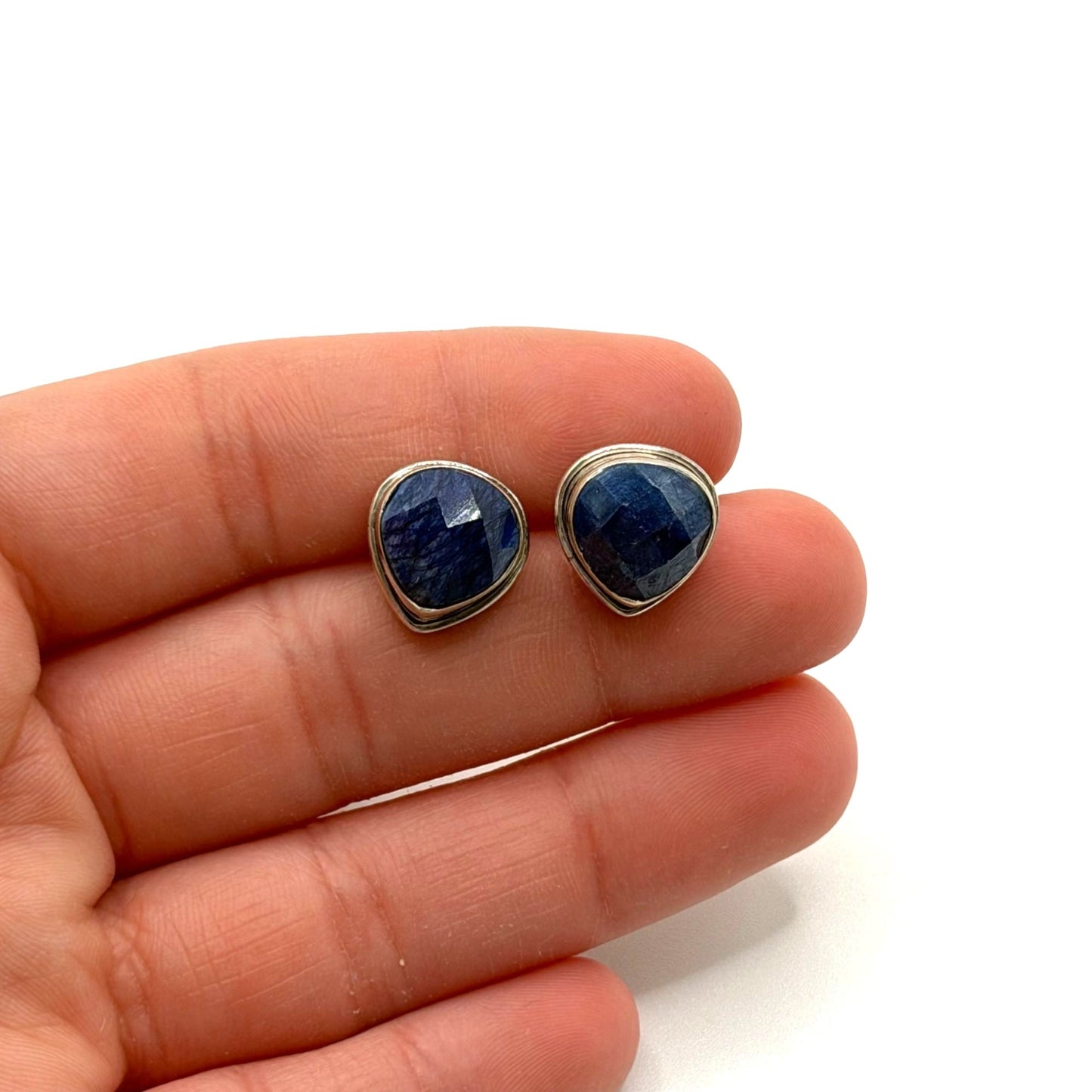 Sterling Silver & Blue Lapis Stone Earrings 925